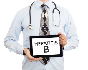 Doctor holding tablet - Hepatitis B