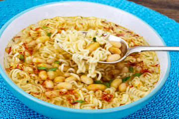 Tasty Bean Soup with Chinese Noodles