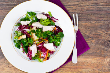 Salad Mix Batavian, Frise, Radicchio, Chicory  Chicken
