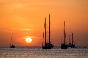 Boat sunset