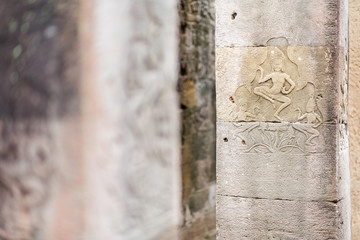 Ancient carvings on pillars