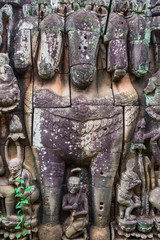 Ancient five-headed horse carving