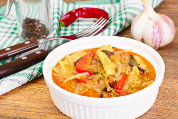 Bean Sprouts with Bell Peppers, Mushrooms Mun, Onions, Bamboo Sh