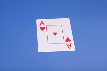 Ace of Heart Ace Playing card ,on blue background