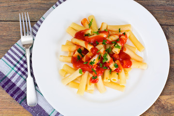 Pasta with Tomato Sauce Ketchup