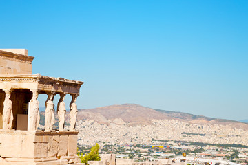 statue acropolis athens     the old architecture