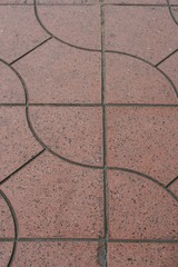 Pattern of red floor tiles