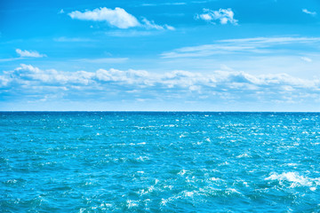 Sea water and blue sky