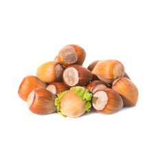 Pile of hazelnuts nuts
