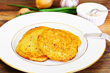Fried Potato Pancakes. Belarusian and German Cuisine