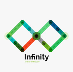 Vector infinity logo, flat colorful design