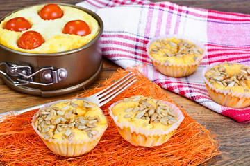 Fresh Cupcakes with Sunflower Seeds