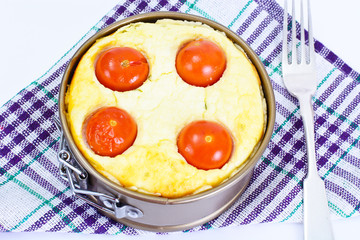 Kish with Ricotta, Cherry Tomatoes and Mint