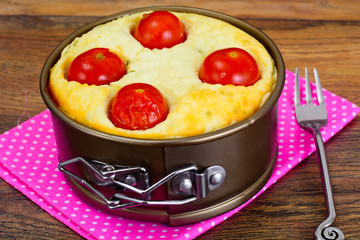 Kish with Ricotta, Cherry Tomatoes and Mint