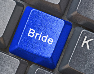 Blue key for search of bride