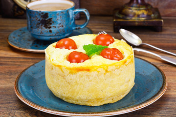 Kish with Ricotta, Cherry Tomatoes and Mint