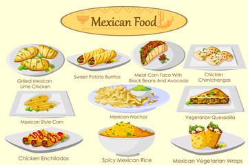 Collection of delicious Mexican food