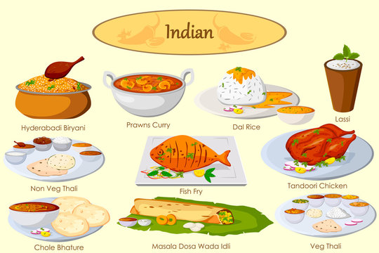 Collection of delicious Indian food