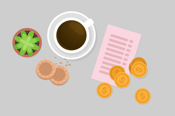 Paying breakfast vector illustration