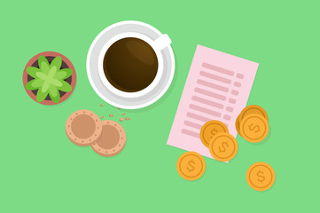 Paying breakfast vector illustration