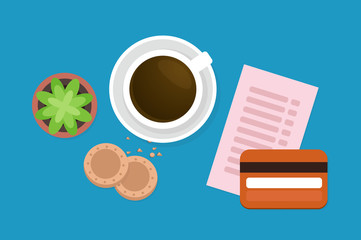 Paying breakfast vector illustration