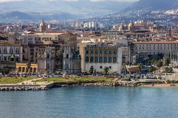 Raamstickers Palermo, Sicilië, Italië. Uitzicht op zee © Travel Faery