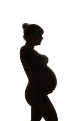 Silhouette of pregnant woman