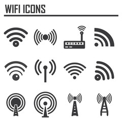 Vectvor black wireless icons set