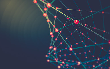 Obraz premium Abstract polygonal space low poly dark background