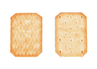 Biscuits with sesame seed on white background