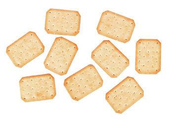Biscuits with sesame seed on white background