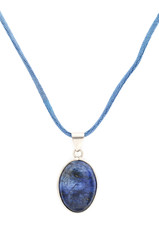 pendant with lapis lazuli isolated on white