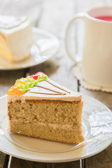 coffee cake on wood table