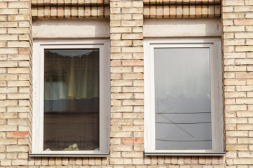 window, bricks Old house