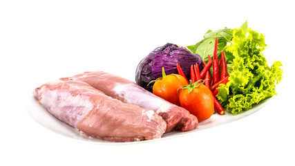 Pork meat with vegatable