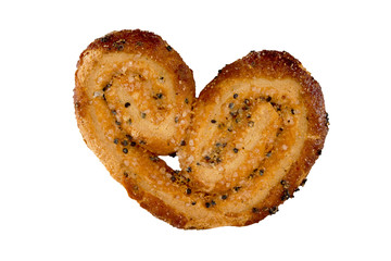 cookies of puff pastry sprinkled with poppy seeds