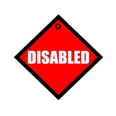 Disabled black wording on quadrate red background