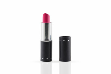Fototapeta premium Close-up red lipstick isolated on white background.