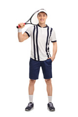 Young tennis player holding a racket