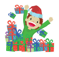 Fototapeta premium christmas and children vector