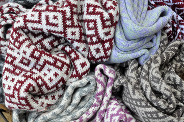 knitted clothes with Latvian ornaments