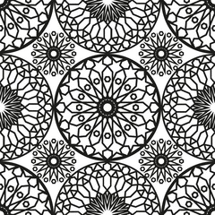 Ornamental round morocco seamless pattern. Orient traditional ornament. Oriental motif. Flat. Moroccan tile.