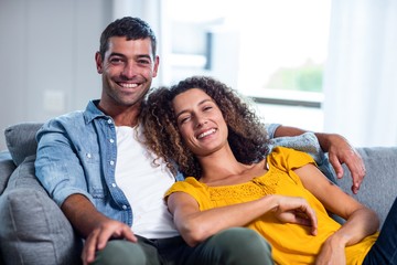 Portrait of happy couple smiling