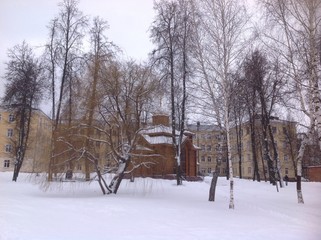 Naklejka premium храм зимой