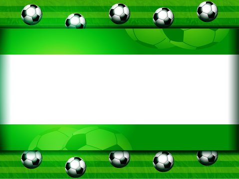 Football soccer panel on green