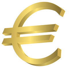 Golden Euro sign