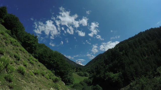 View of mountain peaks mountains Svaneti