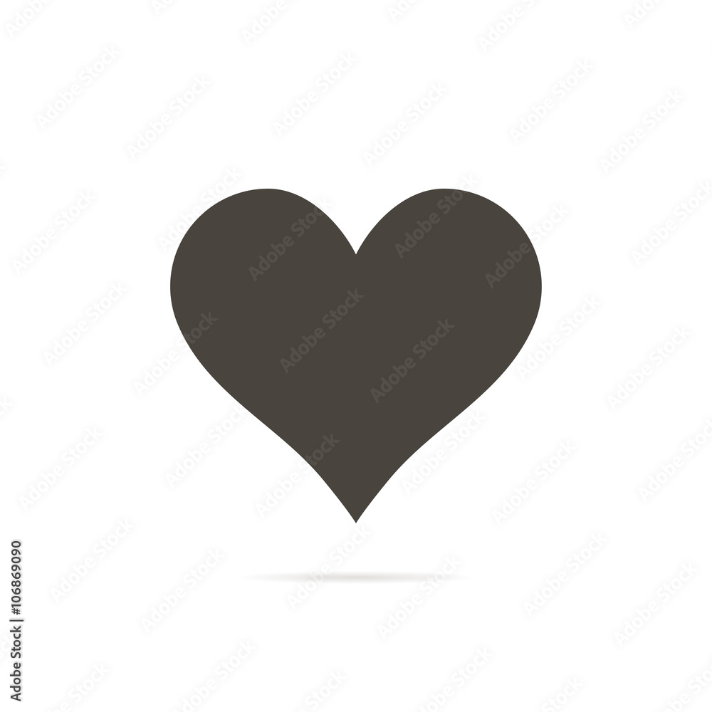 Canvas Prints heart icon in flat style with shadow white background