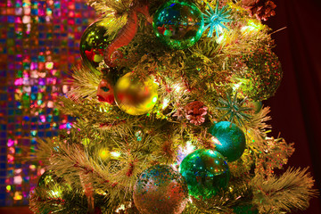 Obraz na płótnie Canvas Christmas decorations with lights