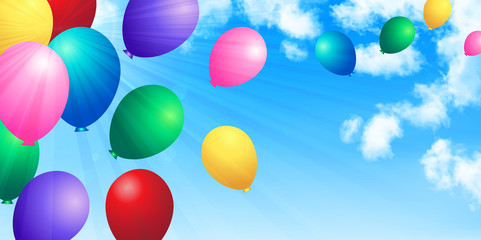 風船　空　風景　背景